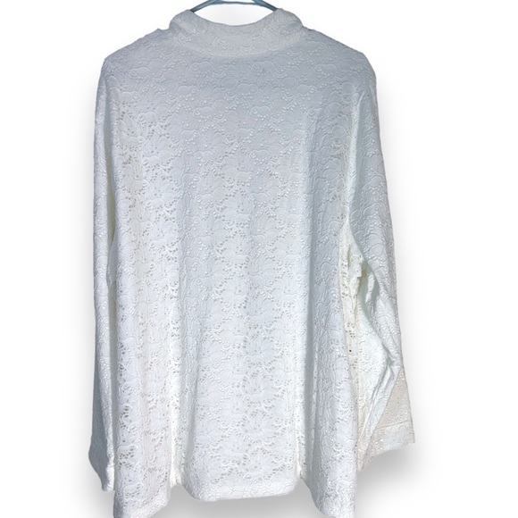 Macy's d & co stretch white jacket zipper women's lace overlay 2X - Picture 5 of 5